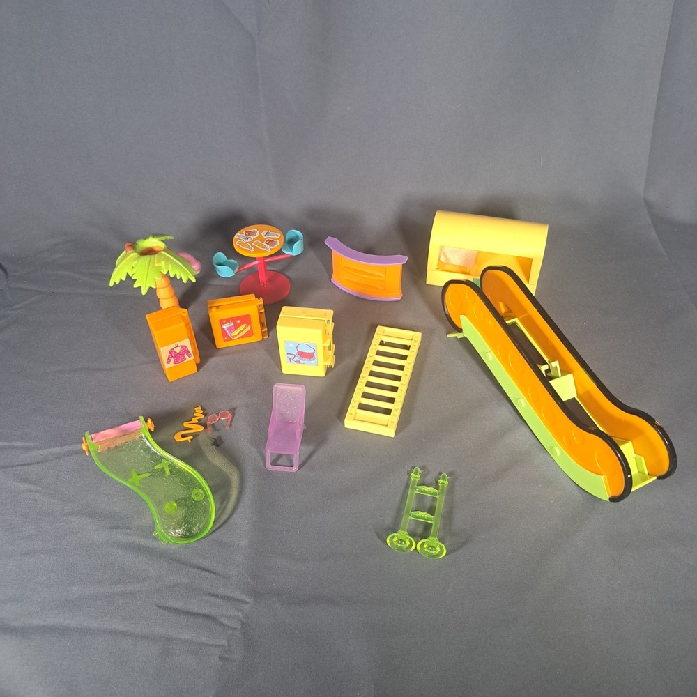 VTG Polly Pocket Mall Furniture Escalator Food Mold Accessories Lot Y2K Toys
